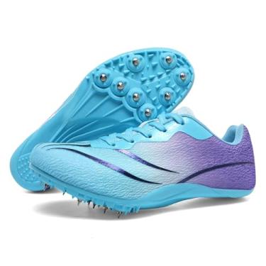 Imagem de Tênis de corrida masculino e feminino infantil spikes tênis de corrida para meninos e meninas, Roxa, 35/36 BR