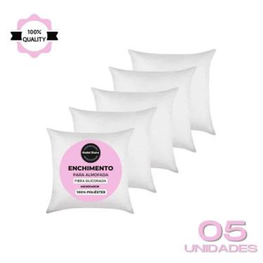 Imagem de Kit 5 Refil Enchimento 45X45 Almofada Fibra Siliconada 300g - HODELSTO
