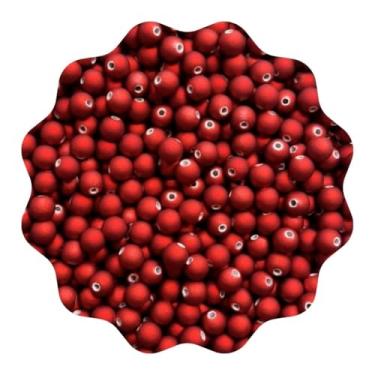 Imagem de 300 Miçangas Emborrachada 6mm Pérola Missanga Bijuteria Artesanato (Vermelho)