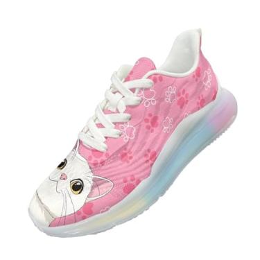 Imagem de GOSTONG Tênis de corrida feminino com almofada de ar, leve, antiderrapante, para academia, jogging e atividades ao ar livre, respirável, confortável, tamanho 36-42, Gato, 40