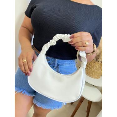 Imagem de Bolsa Feminina Preta De Ombro Bag Pequena Meia Lua Tote Ombro Mão Saco