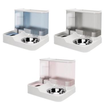 Imagem de Comedouro Alimentador automático Com Bebedouro por gravidade e dispensador de água, automático 2 em 1 Para Cães e Gatos Animais de estimação, tigelas de comida Pet (Azul)