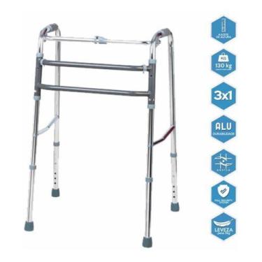 Imagem de Andador para Idoso Adulto até 130kg Dobrável Ortopédico D10 Dellamed