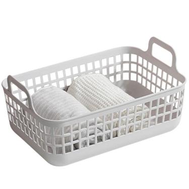 Imagem de Cesto Organizador Empilhável Cinza Com Tampa