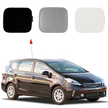 Imagem de CZShiYue Tampa do gancho de reboque do para-choque dianteiro do carro para Toyota Prius V 2012 2013 2014 (branco, lado direito do passageiro) 52128-47902 52127-47902