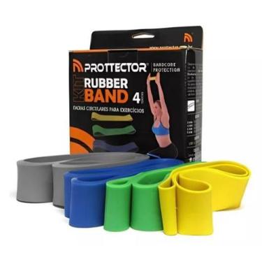 Imagem de Kit c/ 4 Rubber Band Faixa Elástica Pilates Fisio Prottector