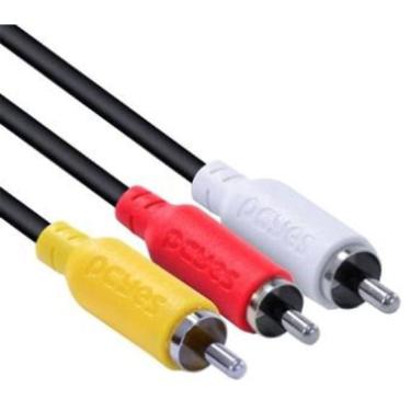 Imagem de Cabo De Vídeo Composto 3 Rca Macho X 3 Rca Macho, Pcyes, 2M