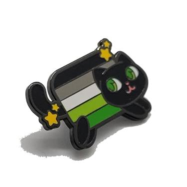 Imagem de Nyan Cat Pride Esmalte Pin The Meme Kitty in Rainbow Trans Pansexual Bissexual Lésbica Assexual Não binário Aromântico Orgulho Bandeira Cores lgbtq+, Medium, Zinco, Sem Pedra Preciosa