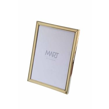 Imagem de Porta Retrato Em Metal Vidro 20X25 Dourado Parede Mesa Mart