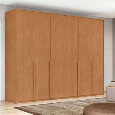 Imagem de Guarda Roupa Casal Ambiente Imperatore 6 Portas com KIt Sapateira  Amêndoa Clean – Lopas