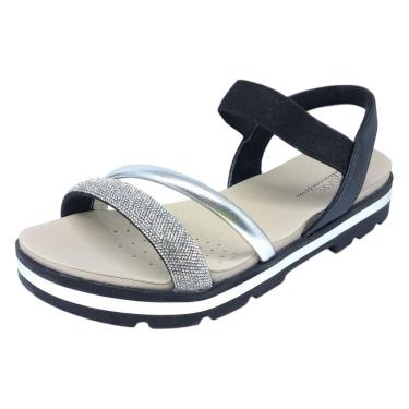 Imagem de Sandália Feminina Plataforma Baixa Conforto Brilho Modare