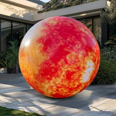 Imagem de OZIS Balão Inflável Grande De 60'' Com Planeta Marte, Luz Led E Bomba De Ar, Pendurado Hermeticamente, Balão Com Sistema Solar De Pvc Para Decoração De Instituições Educacionais/Planetários/Igrejas
