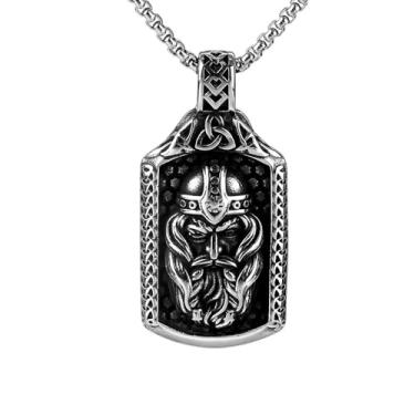 Imagem de TURTLEDOVE Colar Odin do Guerreiro Viking - Pingente de Cabeça de Guerreiro Viking - Joias Odin da Mitologia Nórdica, Standard, Aço inoxidável, Sem Pedra Preciosa