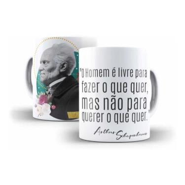 Imagem de Caneca Filosofia Schopenhauer O Homem É Livre Para Fazer O Que Quer - 
