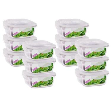 Imagem de Kit 12 Pote Vidro Hermético Marmita Mantimento Tampa 800ml - QUALITY H