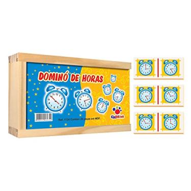 Imagem de Dominó Horas em Madeira 28 Peças a Partir de 4 Anos Ciabrink