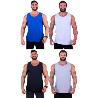 Imagem de Kit 4 Regatas Clássicas MXD Conceito Slim Cores Básicas e Mescladas Lisas-Masculino