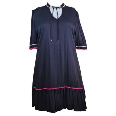 Imagem de Vestido Camila Savannah Plus Size Preto Babado-Feminino