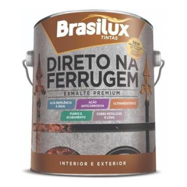 Imagem de Tinta Esmalte Direto Na Ferrugem Resistente Prata 3,6 Litros Brasilux
