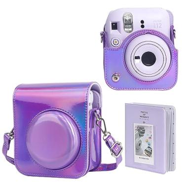 Imagem de WOGOZAN Capa Protetora Para Câmera Instantânea Fujifilm Instax Mini 12 - Com Furos Fotossensíveis, Encaixe De Lente No Canto Inferior Direito, Especialmente Projetada (Roxo Brilhante)