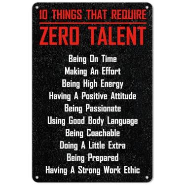 Imagem de Generic Arte De Parede Motivacional - 10 Coisas Que Exigem Talento Zero. Decoração Inspiradora Para Estudo, Escritório E Academia. Placa Alumínio Estética 20 Cm X 30 Cm. Legais O Seu Quarto (027).