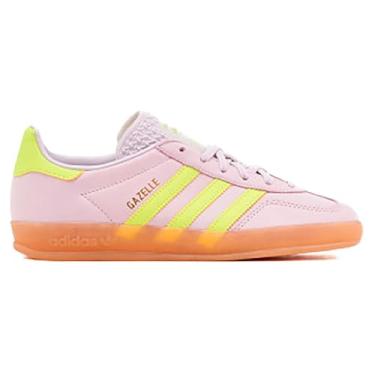 Imagem de adidas Tênis feminino Gazelle Indoor Silver Dawn/Solar Yellow/Gum, tamanho 42, Silver Dawn/Amarelo Solar/Goma, 40