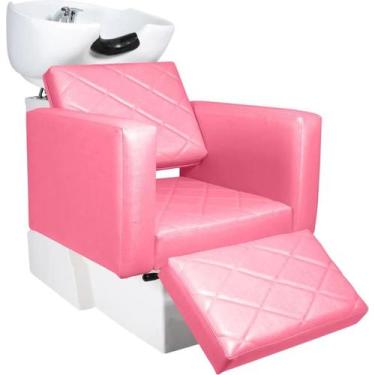 Imagem de Lavatório Evidence Cuba Porcelana Com Descanso de Pernas Rosa Claro - 