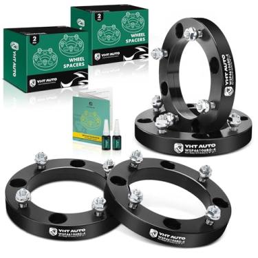 Imagem de YHTAUTO Espaçadores de roda de 4 x 156 mm para Kawasaki, modelos Polaris, Ranger, RZR, Sportsman, Mojave, Tecate, espaçadores de pneu com pinos de grau 3/8" x 24 e 12,9, furo do cubo de 131 mm, 4 pinos pretos de 4 pinos