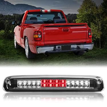 Imagem de Terceira luzes de freio de alta montagem, compatíveis com Chevrolet Silverado 1999-2006 1500 2500 3500 e HD Classic Third Center Cargo Reverse Rear LED 3rd Brake Light Bar (cromado)
