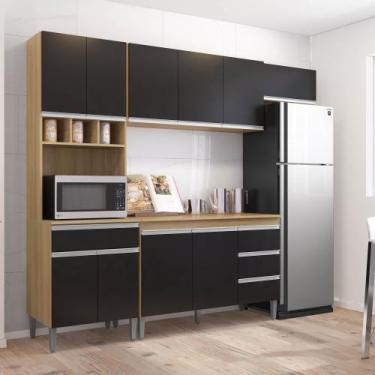 Imagem de Cozinha Completa Modulada Andreia 240 cm 5 peças - AM/PT - Ajl Móveis