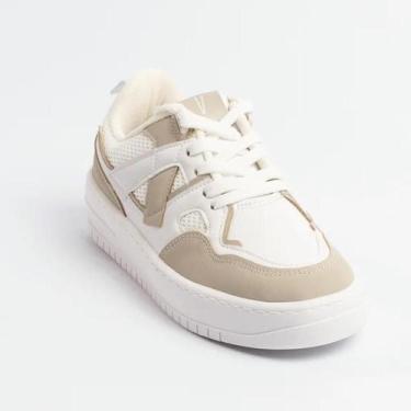 Imagem de Tênis Vizzano Feminino Recortes Branco/ Cinza, Branco, Mulher, 37