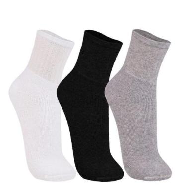 Imagem de Meia Esportiva Cano Médio Trifil Ref.8721 - Kit Com 3, 39-43, Preto/Br