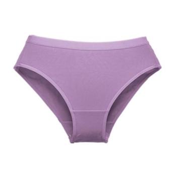 Imagem de 3 Calcinhas Cotton Plus Size Cintura Alta Lithos Demillus, Lilás, G
