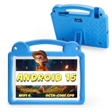 Imagem de Ruufuuxy Tablet infantil de 10,1 polegadas, tablet Android para crianças, Android 15, tela 1280 x 800, CPU Octa-Core, 8 GB + 64 GB, 1 TB expansível via Micro SD, WiFi 6 (2,4 G + 5 G), controle