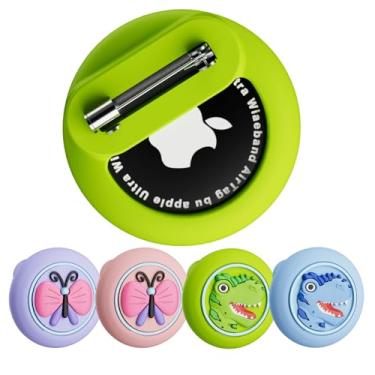 Imagem de Pacote com 4 capas ocultas para crianças com AirTags, suporte para AirTags, rastreador GPS com pino de segurança antiperda, para crianças, idosos, bagagem, roupas