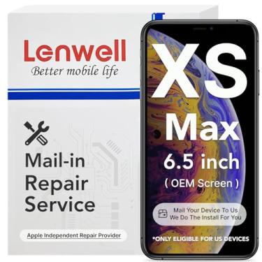 Imagem de Lenwell Serviço de reparo por correio com tela original para iPhone Xs Max, tela LCD digitalizador de 6,5 polegadas, montagem sensível ao toque, A1921, A2101, A2102, A2103, A2104