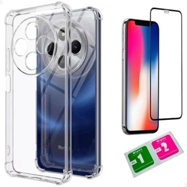 Imagem de [GL CASES] Capa Xiaomi Poco C75 Capinha Poco C75 Case Slim Clear Anti Impacto Reforçada Silicone Transparente Flexível Anti Choque Proteção De Câmera + Pelicula poco c75 Vidro 3D Cobertura Total Tela