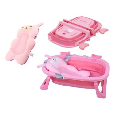 Imagem de Banheira Ofurô Infantil Com Almofada Coelhinho Flutuante E Saboneteira Dobrável Compacta Segura E Confortável Ideal Para Banho De Bebê Recém Nascido Fácil De Armazenar E Transportar