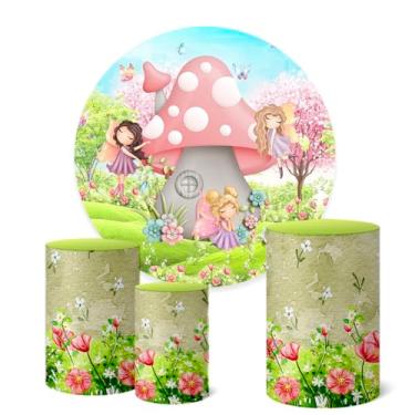 Imagem de Trio Capas Cilindro + Painel Redondo 1,50m Jardim (Jardim K1JRD013)