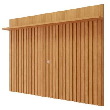 Imagem de Painel Ripado Permobili Trend MDF com prateleiras, Nature