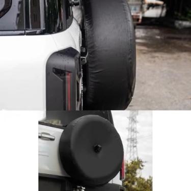 Imagem de Capa de pneu traseiro compatível com acessórios externos BJ40 Capa de pneu sobressalente de plástico protetor de roda de pneu sobressalente Kit de corpo de queixo (E-vermelho)