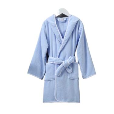 Imagem de Roupão De Banho Com Capuz De Lã Orgânico Para Crianças E Meninas Para Meninos E Meninas Com Cinto, Dark grey, 7-8 Years