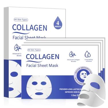 Imagem de Máscara facial de colágeno, bio-colágeno, máscara noturna profunda para mulheres, conjunto de máscara facial de hidratação profunda e aperto de poros