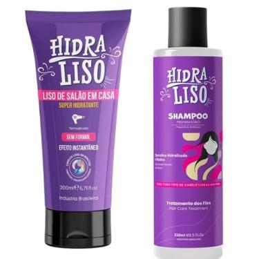 Imagem de 01 HidraLiso + 01 Shampoo - Liso de Salao em Casa, Alisante Para Cabelo Organico, Progressiva de Chuveiro Sem Formol