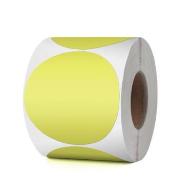 Imagem de Etiquetas Térmicas YIKIADA - Círculo Amarelo 7,6cm - 500 Unidades - À 