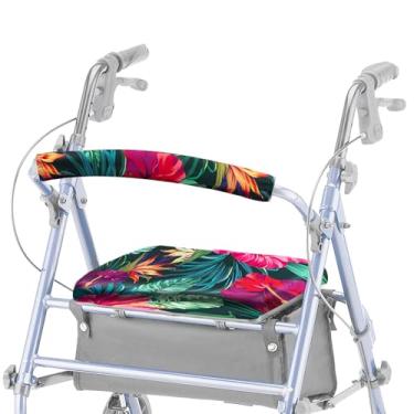 Imagem de AJFHKJ Capas Universais Para Assento E Encosto De Andador, Removíveis Laváveis Idosos, Homens Mulheres, Protetoras Presente (Tropical)