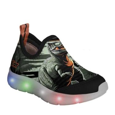 Imagem de Tenis Infantil Kidy Flex Light Dinossauro Verde/laranja Tamanho:23