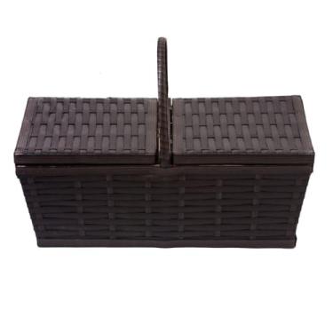 Imagem de Cesta Piquenique De Fibra Sintética 42x25x16 Média(Argila)