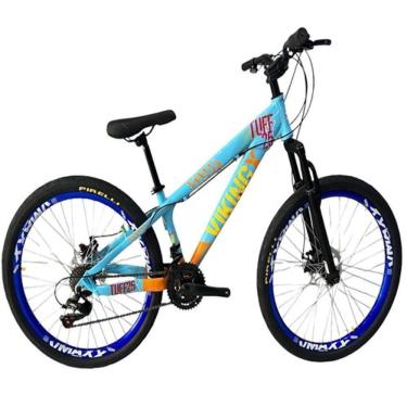 Imagem de Bicicleta Vikingx Aro 26 Azul Laranja Cambios Shimano Aro Vmaxx