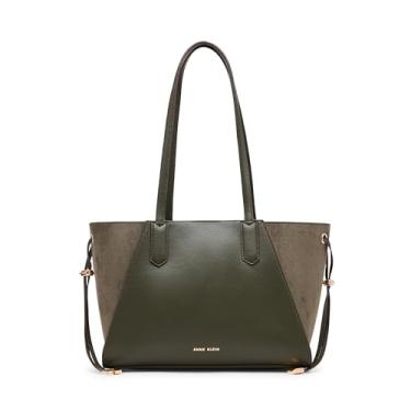 Imagem de Anne Klein Bolsa feminina de camurça East West, verde-oliva